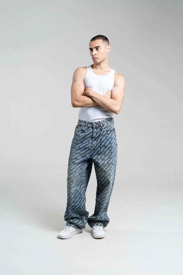 3816 Jeans Baggy  Unisex Diseño Laser