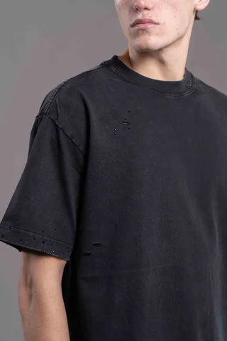010 OVERSIZED VINTAGE  DESTROYED  BLACK  - Vista 3