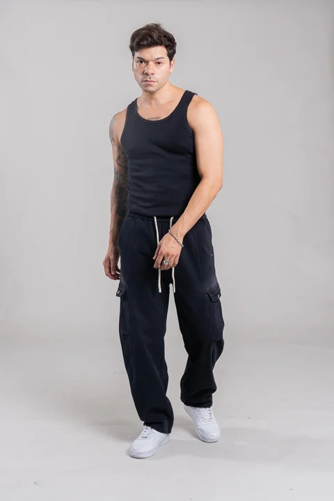 8691N JOGGING  NEGRO IMPORTADO