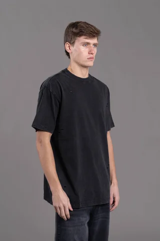 010 OVERSIZED VINTAGE  DESTROYED  BLACK  - Vista 4