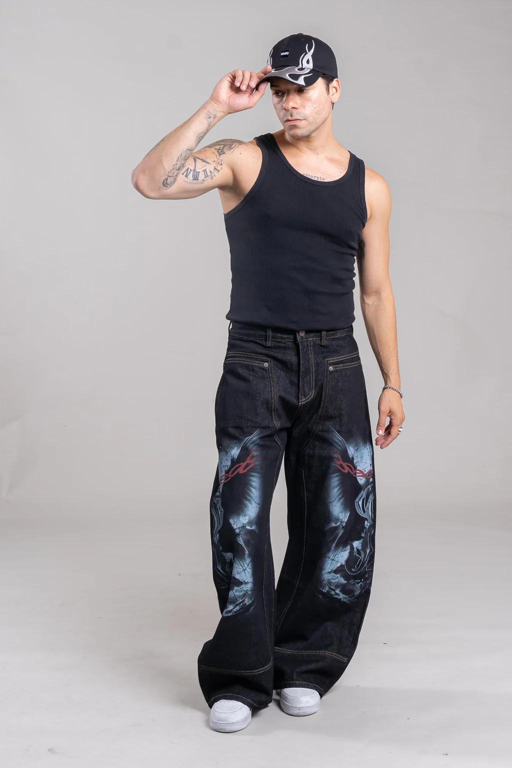 MY505 JEANS BAGGY RAW PRINT