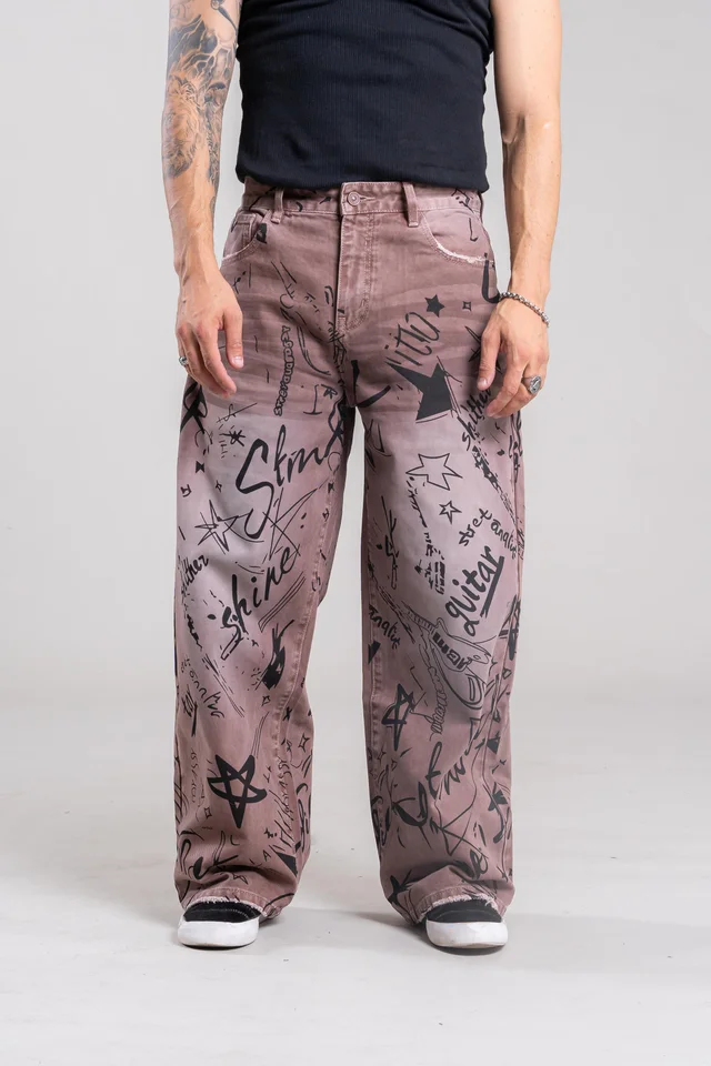 88062 JEANS PRINT BLACK