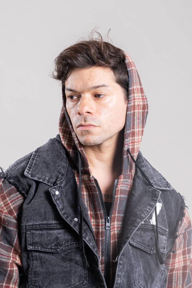 k25850 -black campera con piel