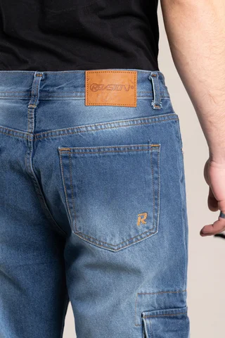 360 jean relaxed cargo azul - Vista 3