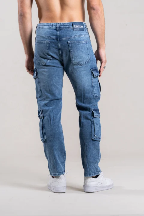 110 JEANS CARGO CELESTE X4