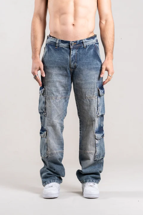 322 JEAN RELAXED CARGO CON RECORTE