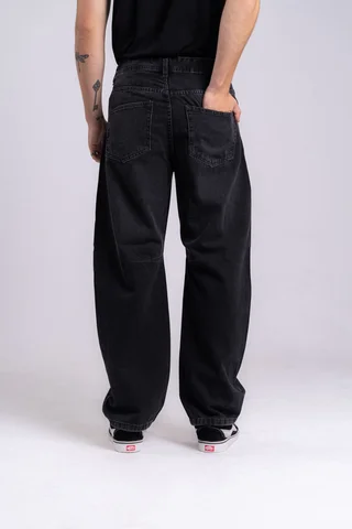 315 -jean BAGGY SMOKE BALLON BLACK - Vista 4