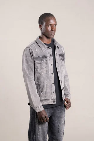 14A - CAMPERA GRIS C/ROTURAS - Vista 2