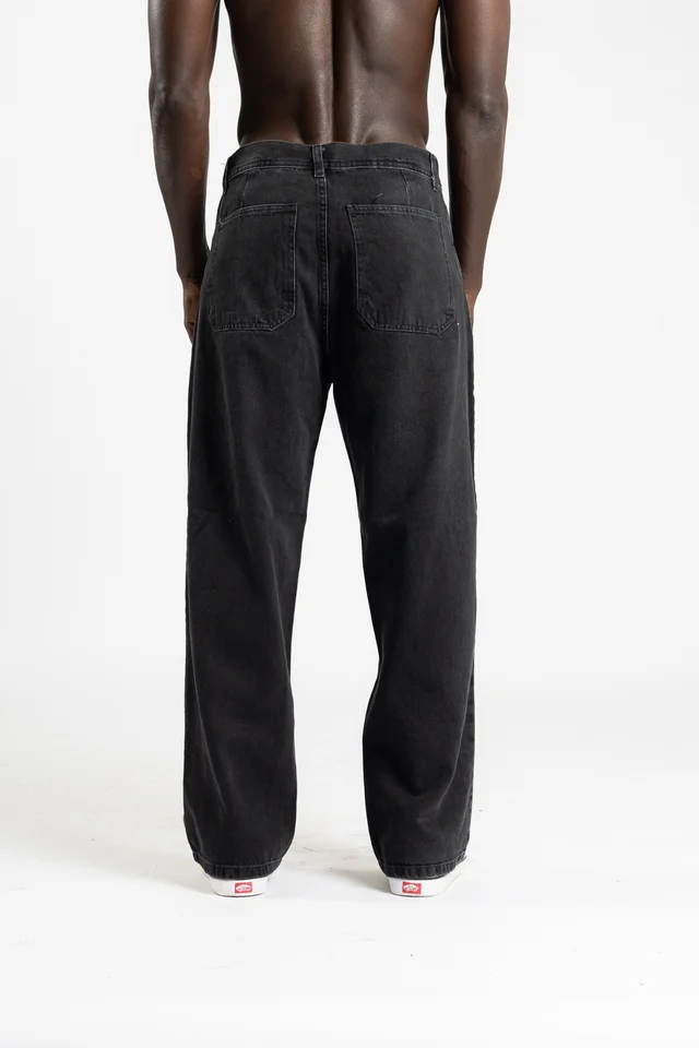 312 - jean wide leg  BLACK