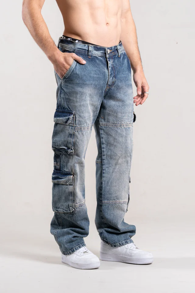 322 JEAN RELAXED CARGO CON RECORTE