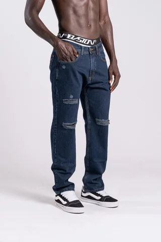 600 b Jean mom Blue Black - Vista 2