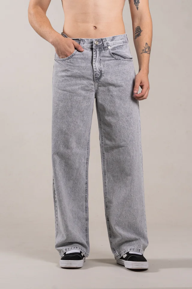 309 A  JEANS GREY BORDADO