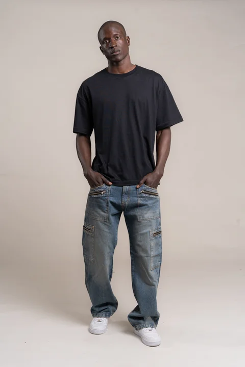 84 A PANTALON CARGO AQUA X4