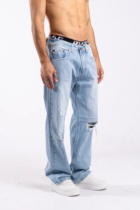 852V jean RELAXED CELESTE c/roturas