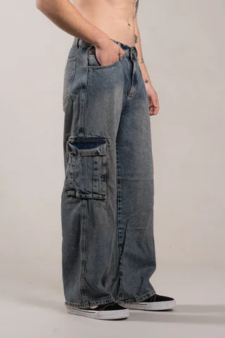 311- jean wide leg CARGÓ oxido oscuro - Vista 2