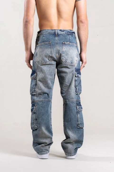 322 JEAN RELAXED CARGO CON RECORTE