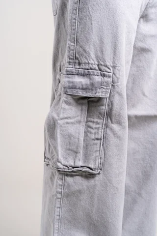 308 Jean wide leg CARGO GREY - Vista 3