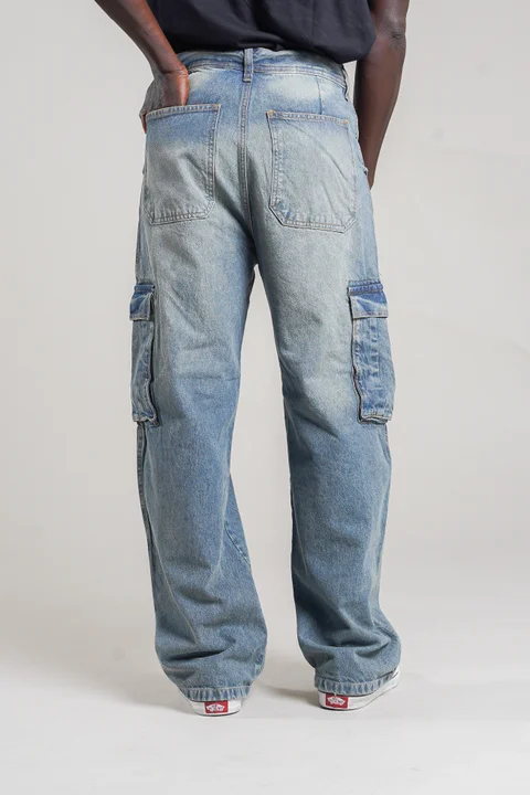 307- Jean Wide leg CARGO OXIDO