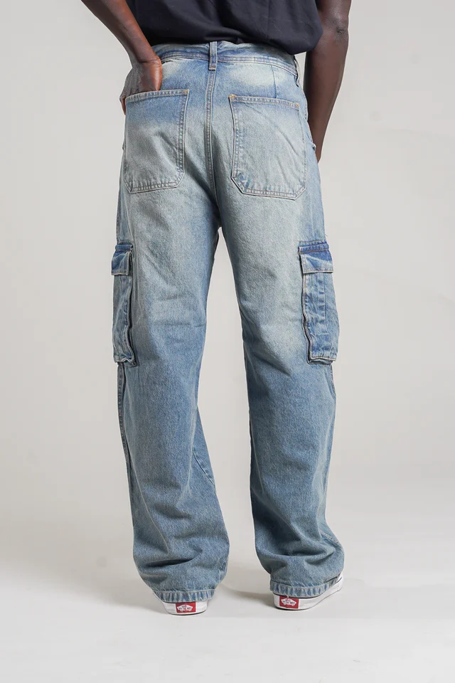 307- Jean Wide leg CARGO OXIDO