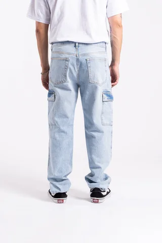 248 - jean STRAIGHT CARGO celeste - Vista 4