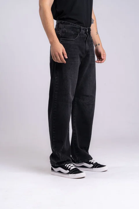 315 -jean BAGGY SMOKE BALLON BLACK