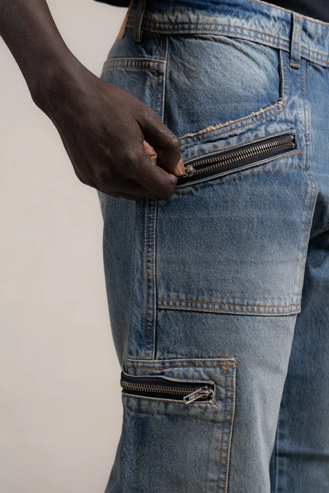 84 A PANTALON CARGO AQUA X4