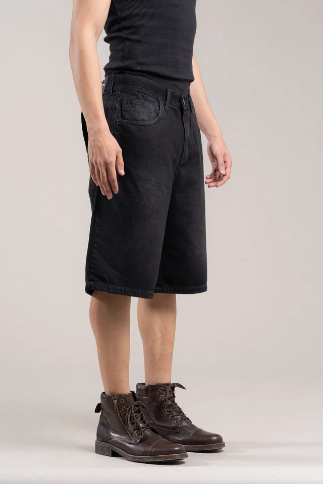 403 - BERMUDA BAGGY NEGRA + AJUSTE