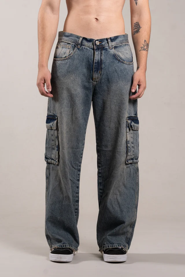 311- jean wide leg CARGÓ oxido oscuro