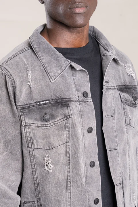 14A - CAMPERA GRIS C/ROTURAS