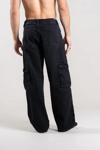 313 WIDE LEG CARGO BLACK - Vista 3