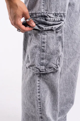295 - jean RELAXED CARGO grey - Vista 3