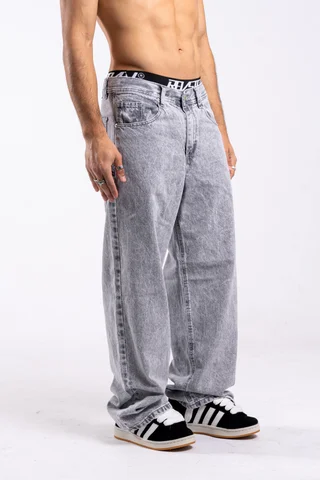 309 jean wide leg GRIS NEVADO - Vista 2