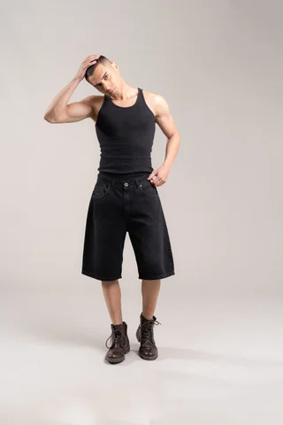 403 - BERMUDA BAGGY NEGRA + AJUSTE - Vista 3