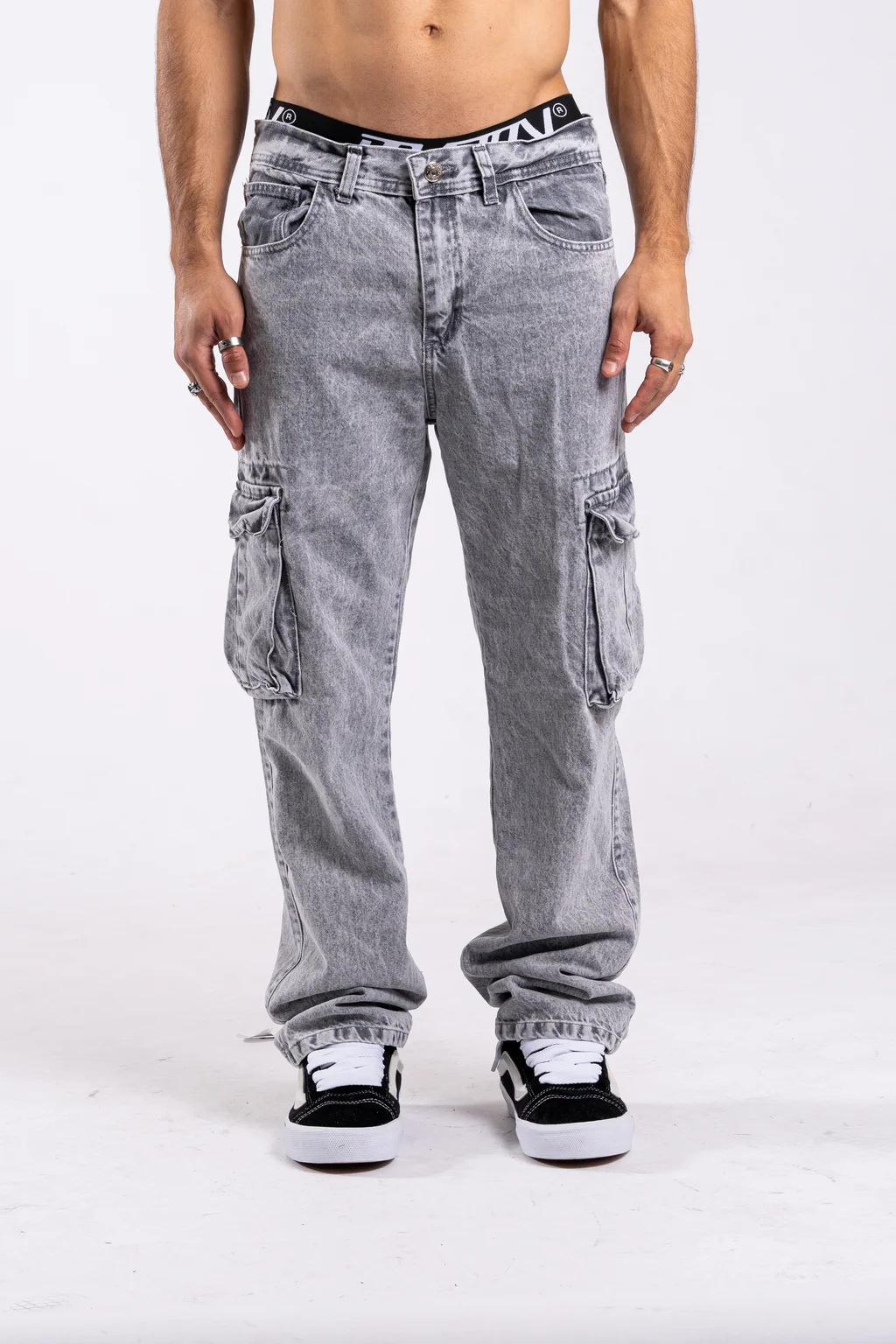 295 - jean RELAXED CARGO grey