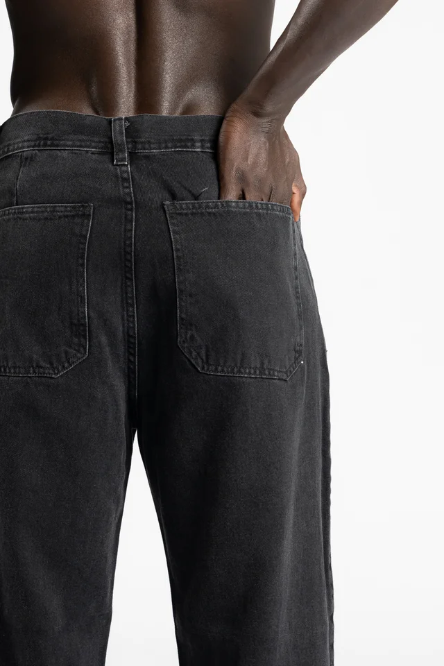 312 - jean wide leg  BLACK