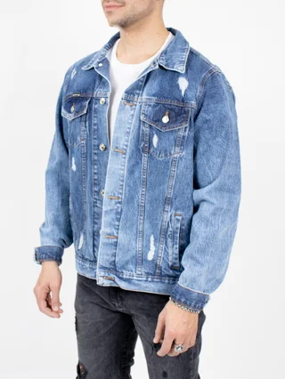 932 CAMPERA OVERSIZE CELESTE - Vista 2