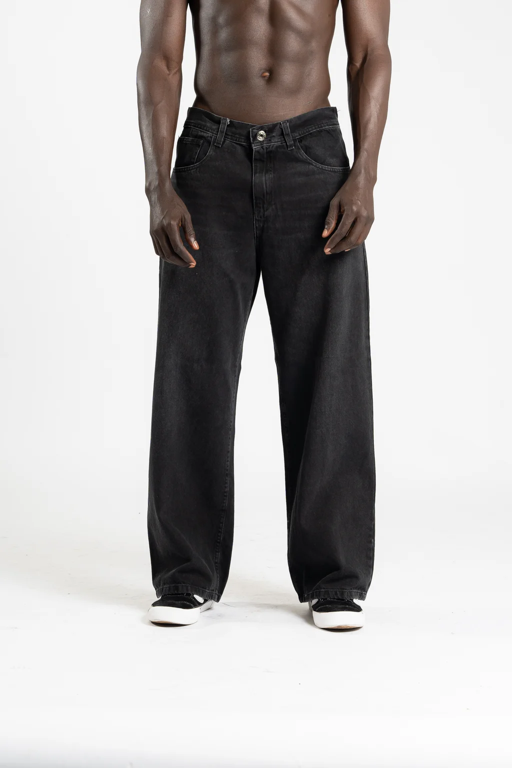 312 - jean wide leg  BLACK