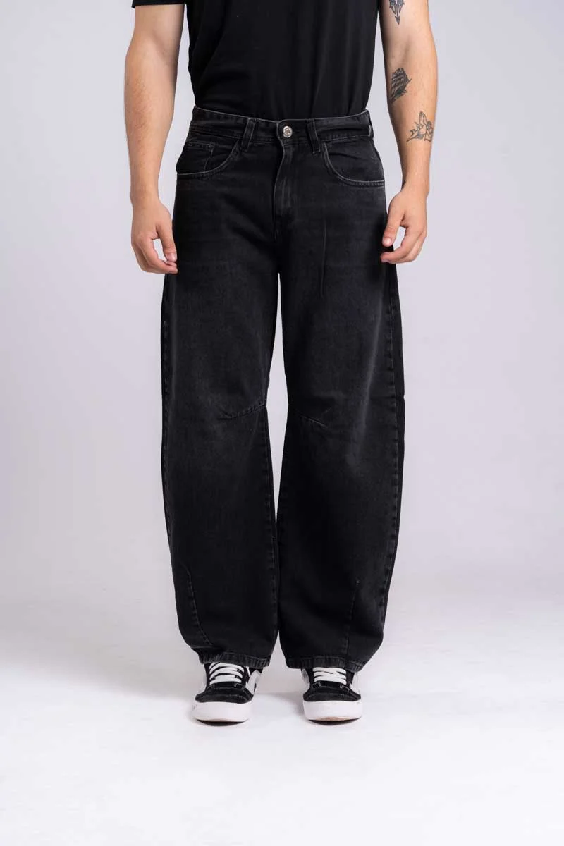 315 -jean BAGGY SMOKE BALLON BLACK
