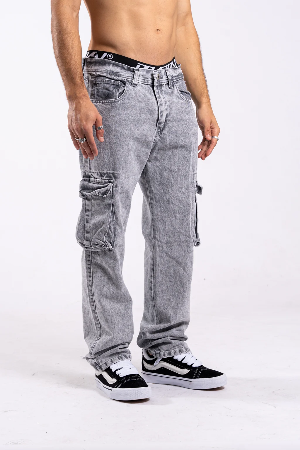 295 - jean RELAXED CARGO grey