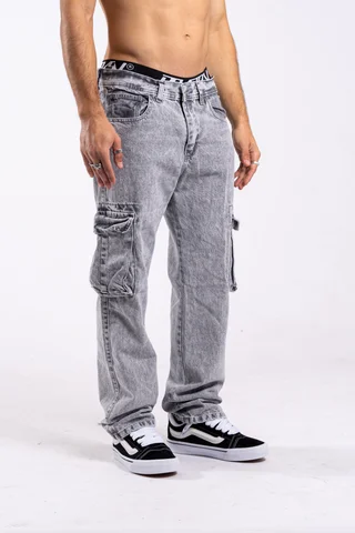 295 - jean RELAXED CARGO grey - Vista 2