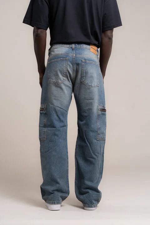 84 A PANTALON CARGO AQUA X4