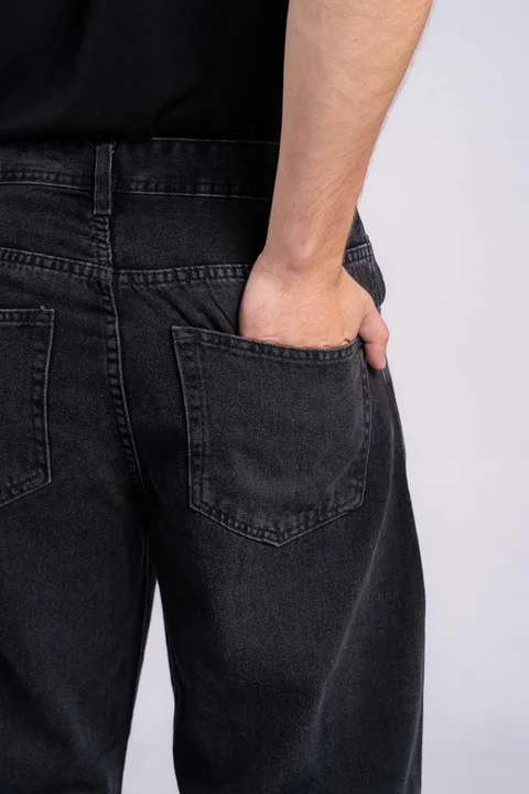 315 -jean BAGGY SMOKE BALLON BLACK