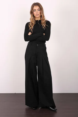 SUPER WIDE LEG HYBRID BLACK - Vista 1