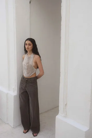 WIDE LEG AURA CANELA - Vista 1