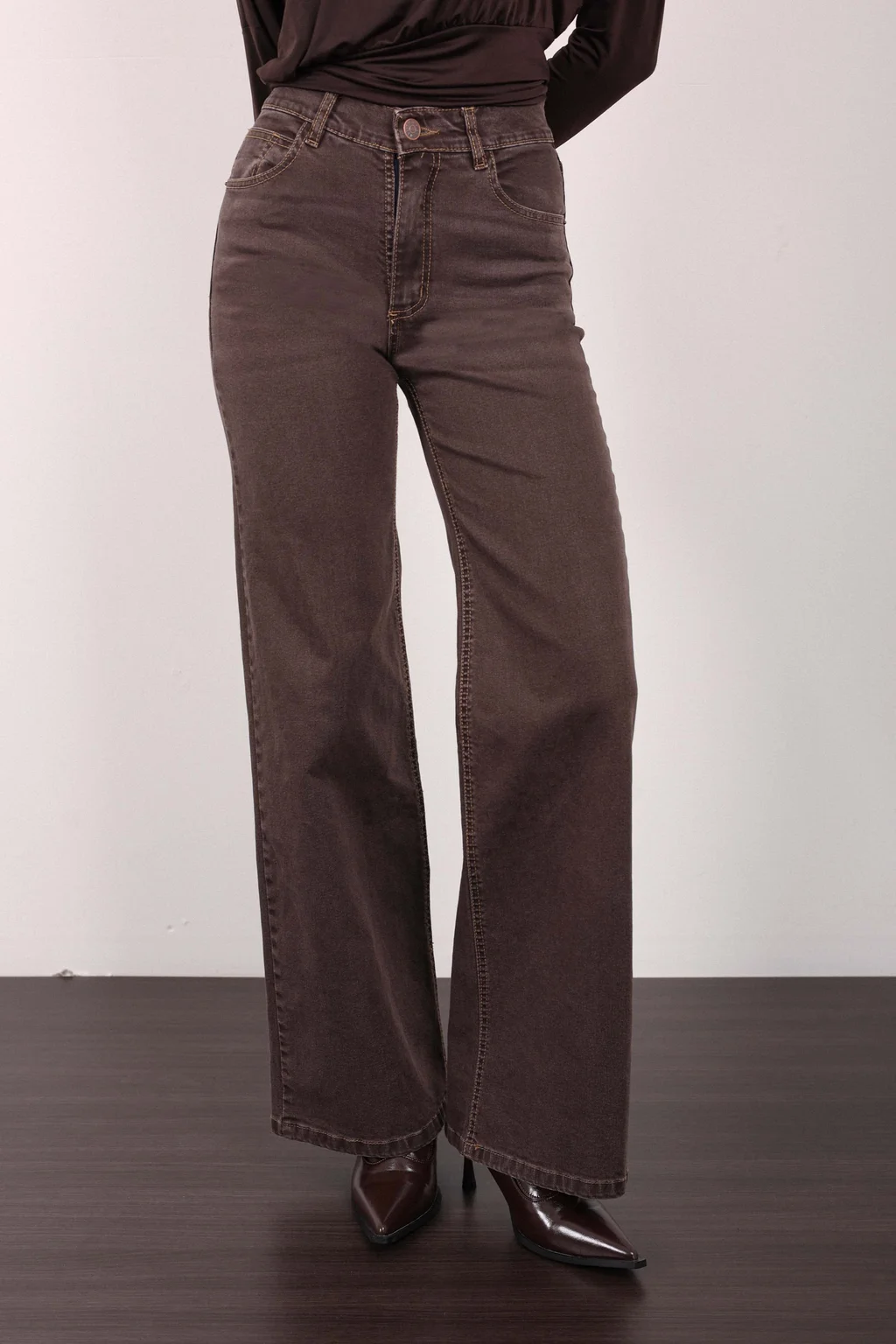 WIDE LEG GEA COFFEE - 1