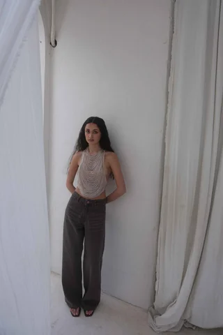 WIDE LEG AURA CANELA - Vista 6
