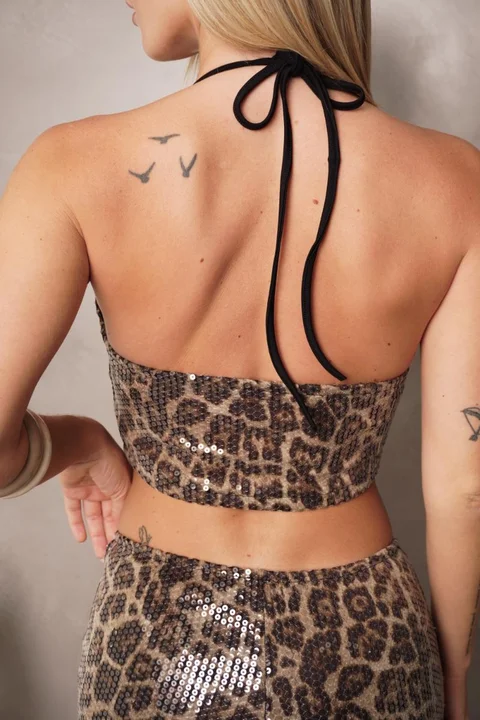 Top Lentejuela Print