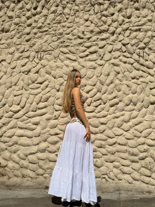 Pollera de Lino Larga - Vista 4