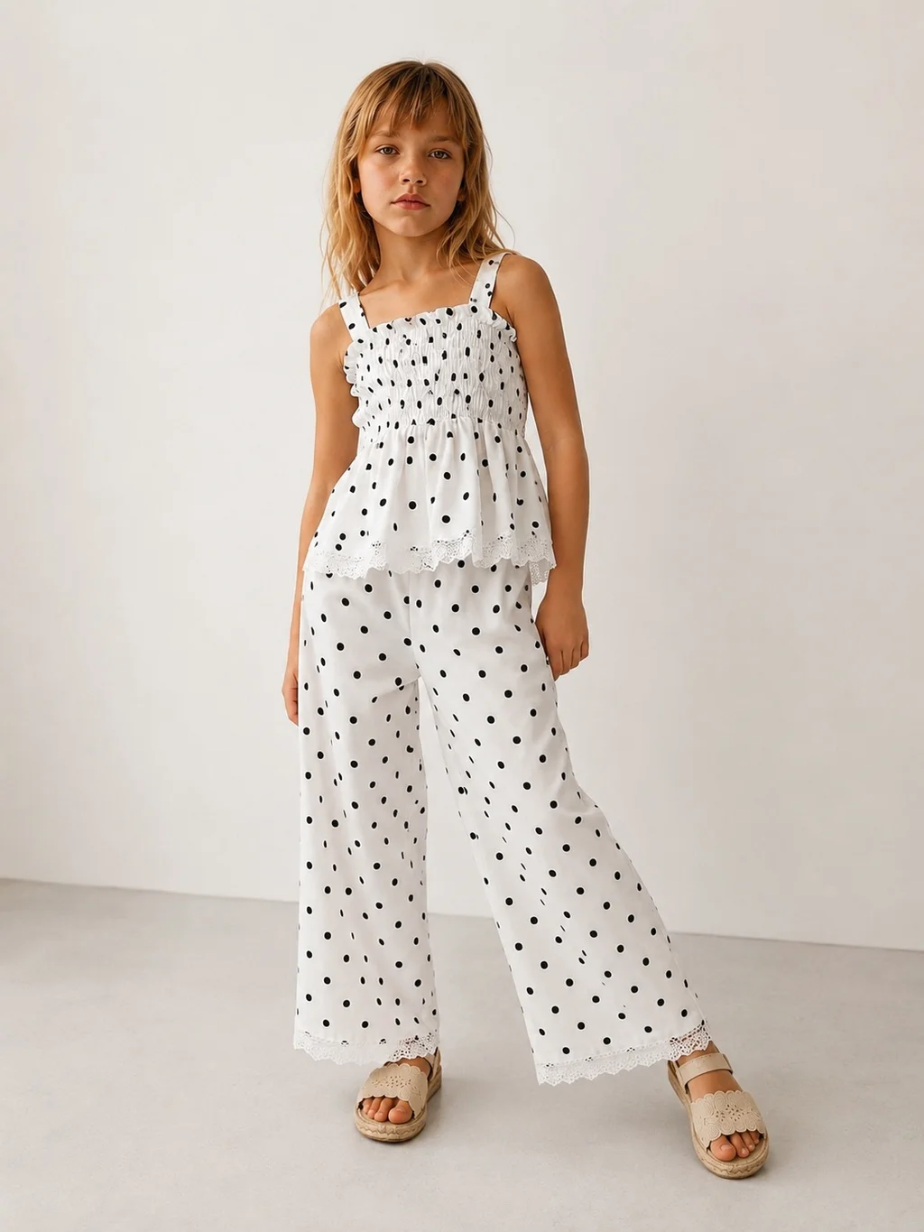 Blusa Frutos rojos & Pantalón Crema del Cielo