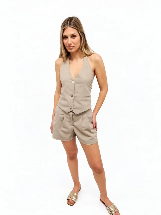 Conjunto: chaleco Ixora + short Gerbena 